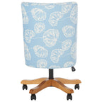 Swivel Desk Chair with Patterned Fabric and Espresso Rolling Base