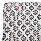 Swivel Desk Chair with Patterned Fabric and Espresso Rolling Base