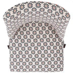 Swivel Desk Chair with Patterned Fabric and Espresso Rolling Base