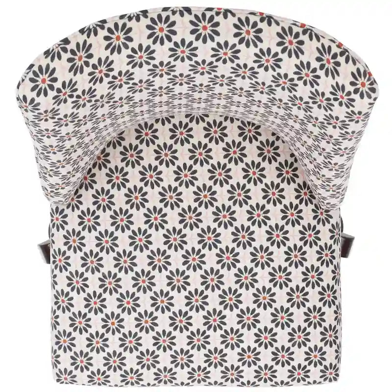 Swivel Desk Chair with Patterned Fabric and Espresso Rolling Base