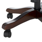 Swivel Desk Chair with Patterned Fabric and Espresso Rolling Base