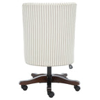 Swivel Desk Chair with Patterned Fabric and Espresso Rolling Base