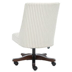 Swivel Desk Chair with Patterned Fabric and Espresso Rolling Base