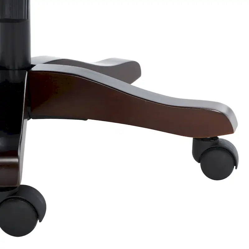 Swivel Desk Chair with Patterned Fabric and Espresso Rolling Base