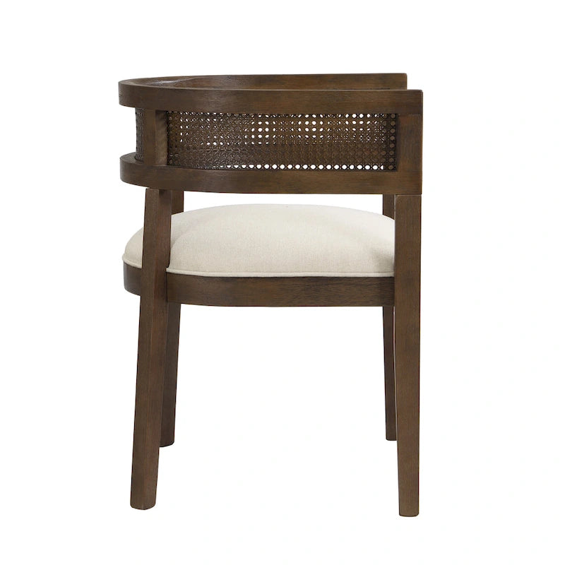Halea Farmhouse Rubberwood Dining Chairs with Cane Back (Set of 2) by