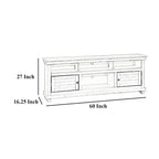 TV Stand Media Cabinet, 2 Doors and 4 Shelves, Brown Wood 60 Inch