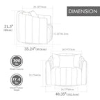 Modern Velvet Swivel Accent Chair,Sofa Chair with Pillows