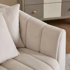 Modern Velvet Swivel Accent Chair,Sofa Chair with Pillows