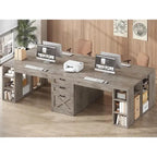 96.5 Computer Desk 3 Drawers Home Office Desk 8 Open Shelves