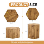 Modern 2-piece Hexagonal Coffee Table Set with MDF Frame for Living Room