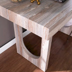 Contemporary Brown Faux Stone Writing Desk