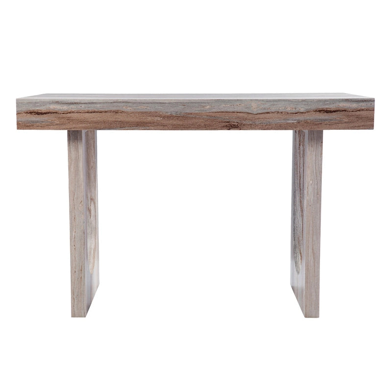 Contemporary Brown Faux Stone Writing Desk
