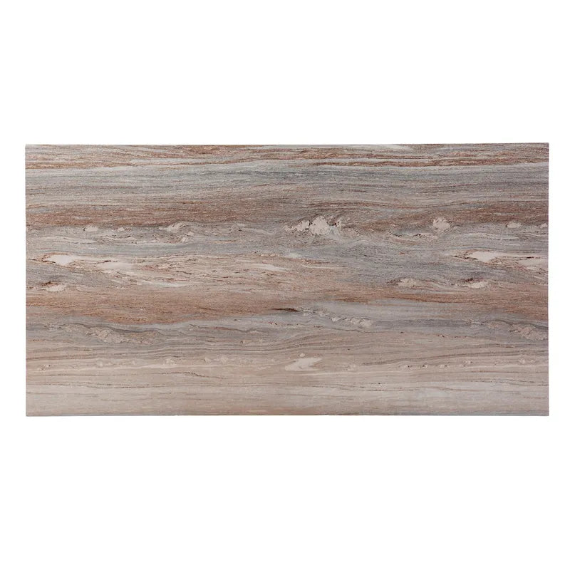 Contemporary Brown Faux Stone Writing Desk