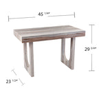 Contemporary Brown Faux Stone Writing Desk