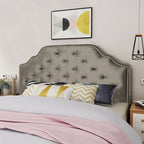 Glam Velvet Full/Queen Headboard with Button Tufting and Nailhead Accents