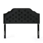 Glam Velvet Full/Queen Headboard with Button Tufting and Nailhead Accents