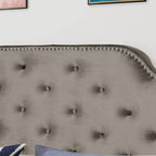 Glam Velvet Full/Queen Headboard with Button Tufting and Nailhead Accents