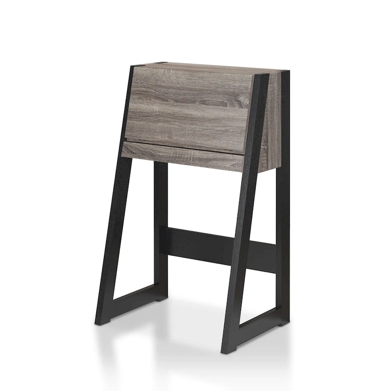 26-Inch Compact Writing Desk with Storage Cabinet and Drop-Down Panel