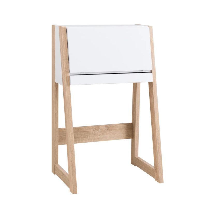 26-Inch Compact Writing Desk with Storage Cabinet and Drop-Down Panel