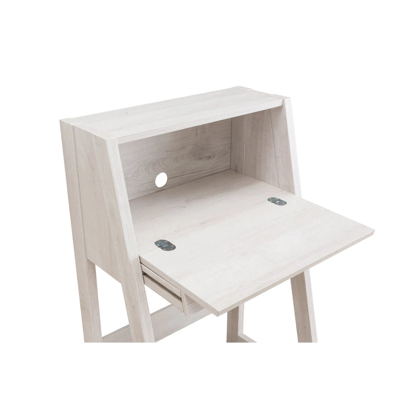 26-Inch Compact Writing Desk with Storage Cabinet and Drop-Down Panel