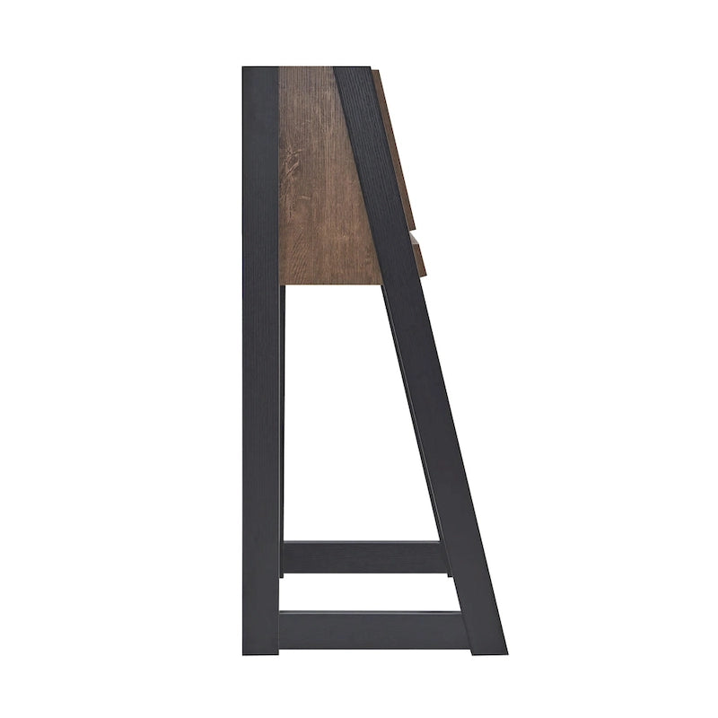 26-Inch Compact Writing Desk with Storage Cabinet and Drop-Down Panel