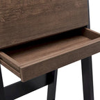 26-Inch Compact Writing Desk with Storage Cabinet and Drop-Down Panel