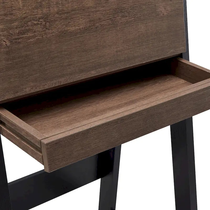 26-Inch Compact Writing Desk with Storage Cabinet and Drop-Down Panel