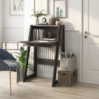 26-Inch Compact Writing Desk with Storage Cabinet and Drop-Down Panel
