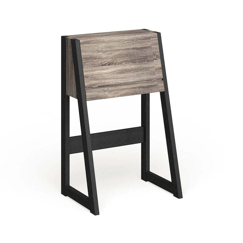 26-Inch Compact Writing Desk with Storage Cabinet and Drop-Down Panel