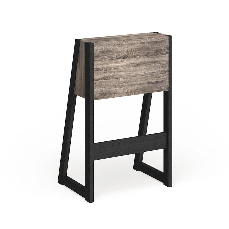 26-Inch Compact Writing Desk with Storage Cabinet and Drop-Down Panel