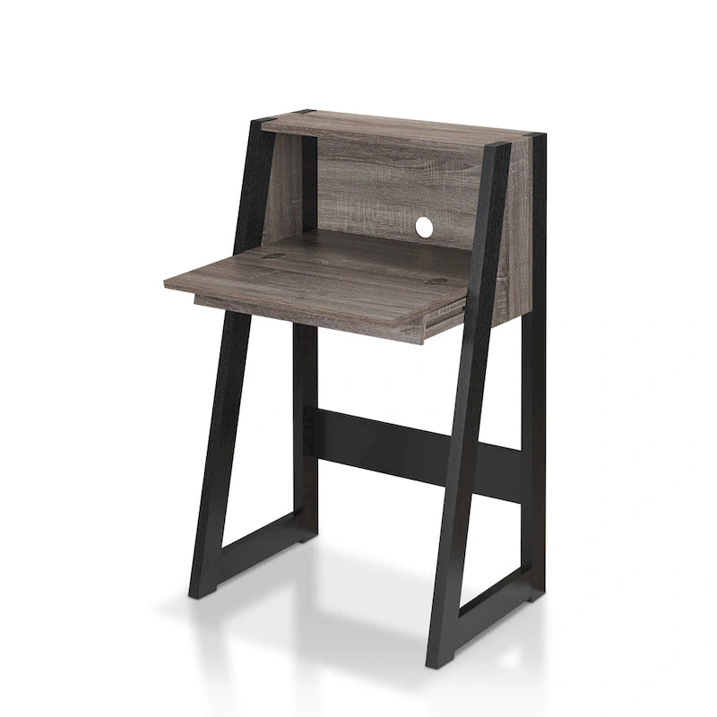 26-Inch Compact Writing Desk with Storage Cabinet and Drop-Down Panel