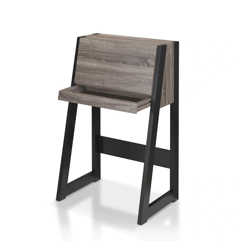 26-Inch Compact Writing Desk with Storage Cabinet and Drop-Down Panel