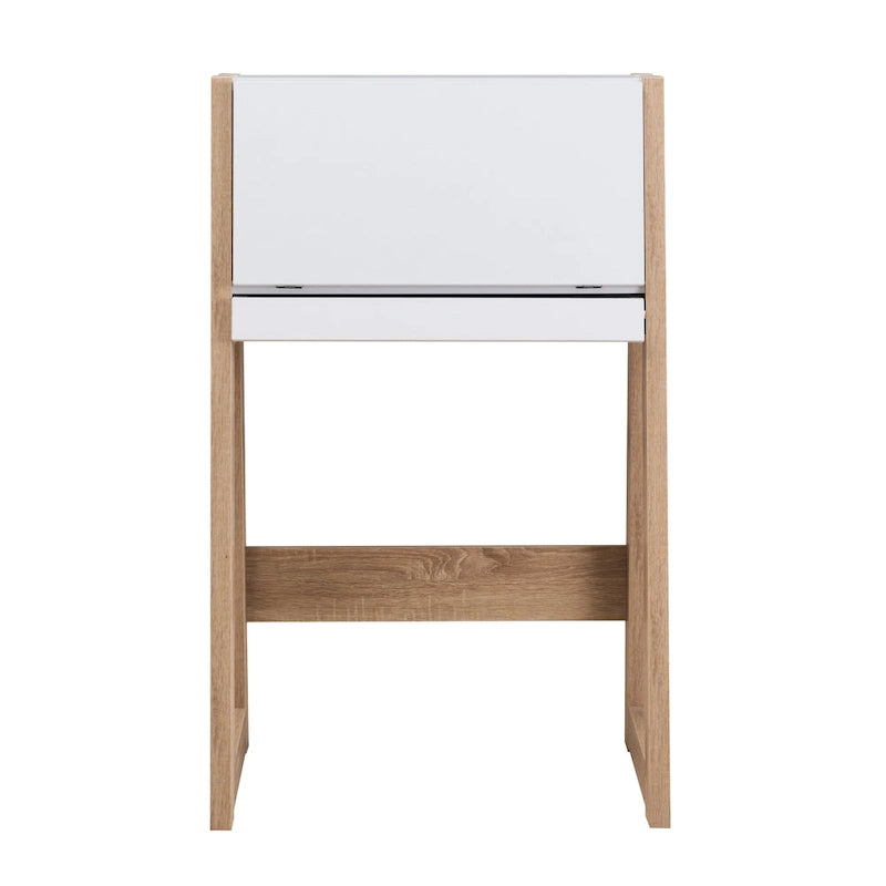 26-Inch Compact Writing Desk with Storage Cabinet and Drop-Down Panel