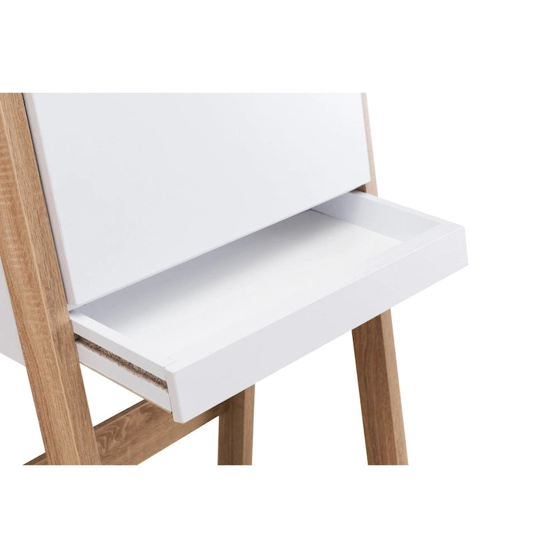 26-Inch Compact Writing Desk with Storage Cabinet and Drop-Down Panel