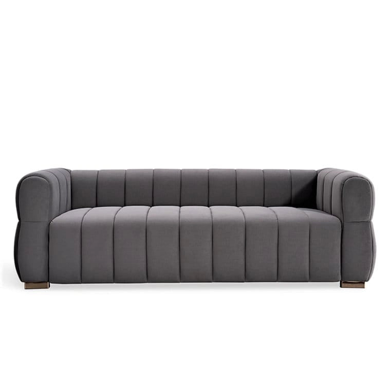 89" Velvet Tuxedo Arm Sofa