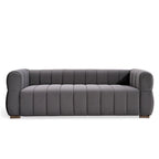 89" Velvet Tuxedo Arm Sofa