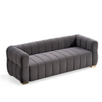 89" Velvet Tuxedo Arm Sofa