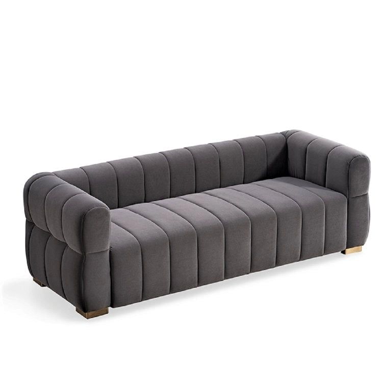 89" Velvet Tuxedo Arm Sofa