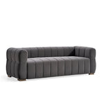 89" Velvet Tuxedo Arm Sofa
