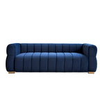 89" Velvet Tuxedo Arm Sofa