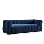 89" Velvet Tuxedo Arm Sofa