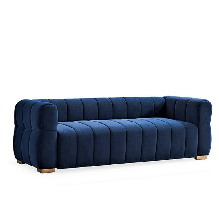 89" Velvet Tuxedo Arm Sofa
