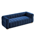 89" Velvet Tuxedo Arm Sofa