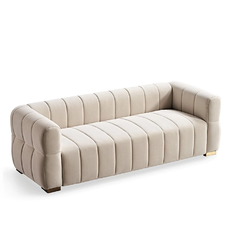 89" Velvet Tuxedo Arm Sofa