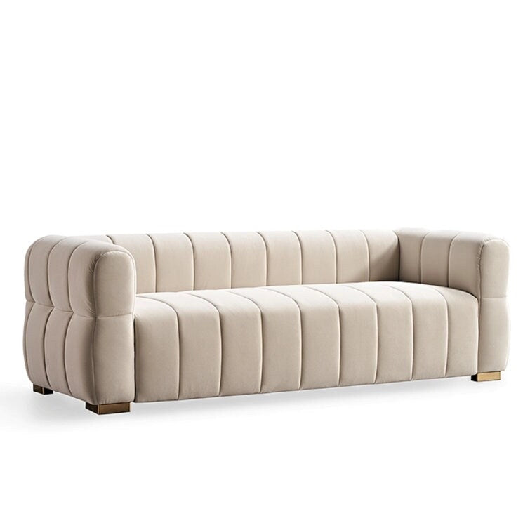 89" Velvet Tuxedo Arm Sofa