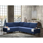 L-Shaped Metal Frame Sectional Sofa with Foam Seat
