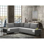 L-Shaped Metal Frame Sectional Sofa with Foam Seat