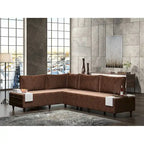 L-Shaped Metal Frame Sectional Sofa with Foam Seat