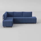 L-Shaped Metal Frame Sectional Sofa with Foam Seat