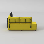 L-Shaped Metal Frame Sectional Sofa with Foam Seat